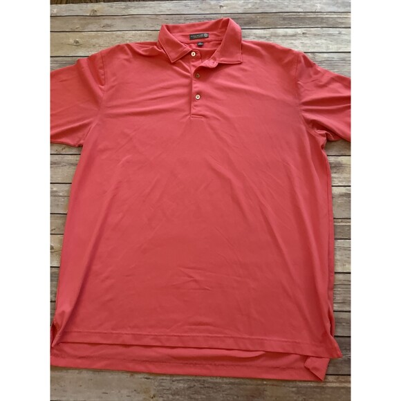 Peter Millar XL Summer Comfort Polo Shirt Pink Coral Solid Stretch Golf - Picture 1 of 5